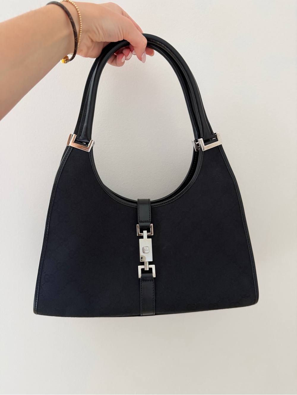 Gucci Black Shoulder Bag with Silver Hardware